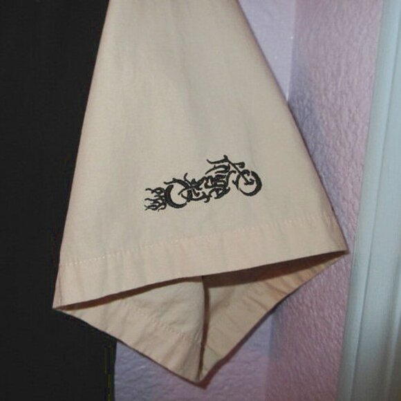 Ride or Die Highway To Hell Snap Shirt Mens Size L Skull Flame Patches Camp Goth - Picture 9 of 11